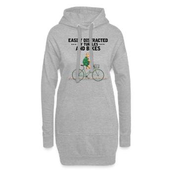 Schildkröten Und Fahrräder Fahrrad Meeresbiologe - Hoodie-Kleid - Grau meliert - Vorne