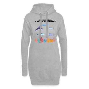 Scientifique marin officiel Biologiste marin - Sweat-shirt à capuche long Femme - gris chiné - Devant