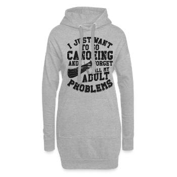 Canoe Canoeing Vintage I Just Want - Hoodie-Kleid - Grau meliert - Vorne