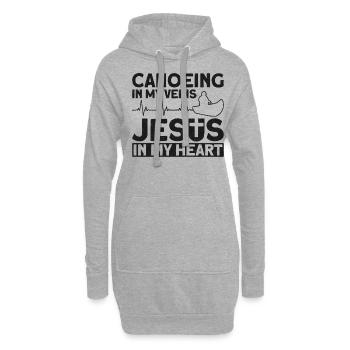 Canoe Canoeing Jesus Faith Vintage - Hoodie-Kleid - Grau meliert - Vorne