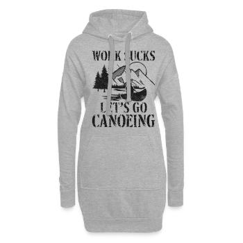 Canoe Canoeing Vintage Work Sucks - Hoodie-Kleid - Grau meliert - Vorne