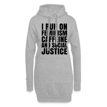 I Run On Feminism Caffeine And Social Justice Gay - Hoodie-Kleid - Grau meliert - Vorne
