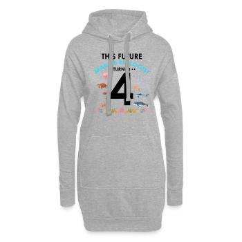 Biologie marine Fête d’anniversaire Anniversaire 4 Quatre - Sweat-shirt à capuche long Femme - gris chiné - Devant