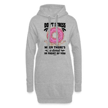 Beignet - Sweat-shirt à capuche long Femme - gris chiné - Devant