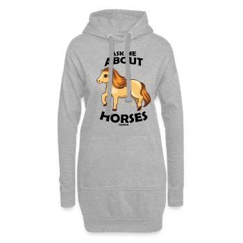 Ask Me About Horses - Hoodie-Kleid - Grau meliert - Vorne