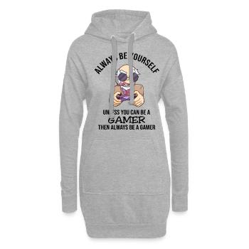Always Be Yourself Gamer - Hoodie-Kleid - Grau meliert - Vorne