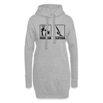 Windsurfing Windsurfer Statement Problem Solution. - Hoodie-Kleid - Grau meliert - Vorne