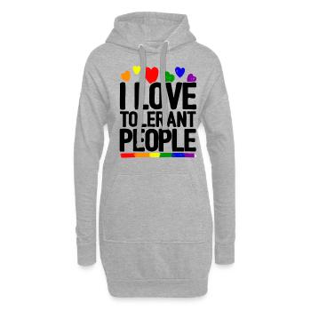 I Love Tolerant People Bisexual Gay Pansexual Rain - Hoodie-Kleid - Grau meliert - Vorne