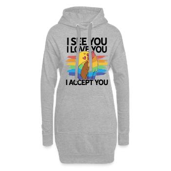 I See You I Love You I Accept You Gay Pride Lesbia - Hoodie-Kleid - Grau meliert - Vorne