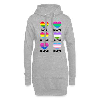Love Is Love Transgender Diversity Rainbow Gay Lov - Hoodie-Kleid - Grau meliert - Vorne