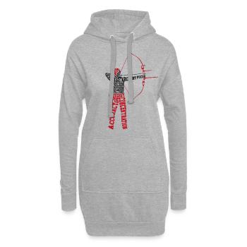 Archery Bow Archer Word Cloud - Hoodie-Kleid - Grau meliert - Vorne