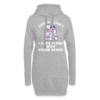 Sorry I Can't I Have Plans With Polar Bears - Hoodie-Kleid - Grau meliert - Vorne