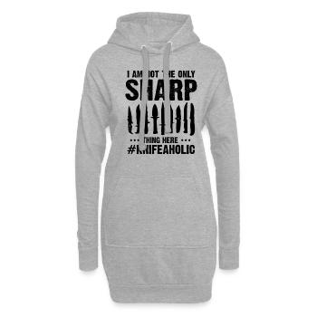 Messersammler Designs Messerfan Messermacher - Hoodie-Kleid - Grau meliert - Vorne