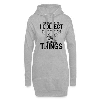Weiß Dinge und sammle Jagd Messer Messersammler - Hoodie-Kleid - Grau meliert - Vorne