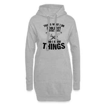Weiß Dinge und sammle Jagd Messer Messersammler - Hoodie-Kleid - Grau meliert - Vorne