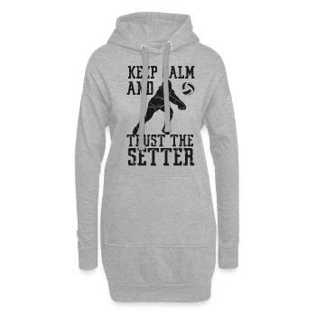 L’équipe de joueurs de volleyball garde son calme - Sweat-shirt à capuche long Femme - gris chiné - Devant