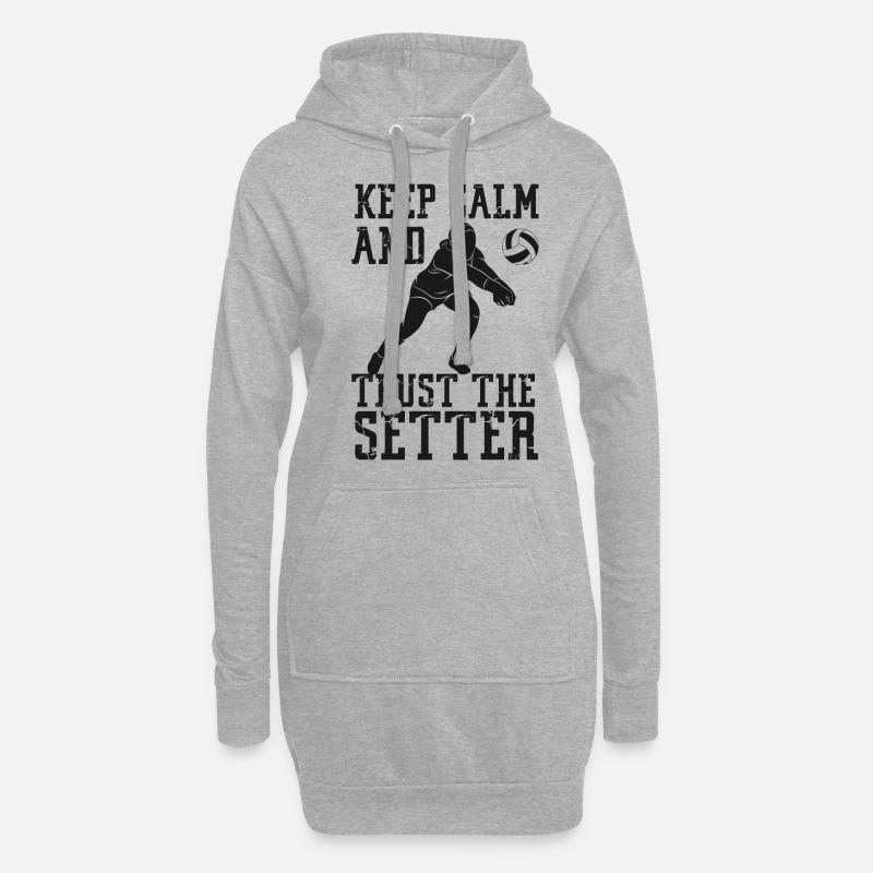 Volleyball Player Team Keep Calm - Hoodie-Kleid - Grau meliert
