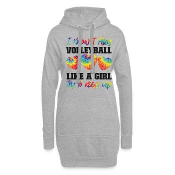 Joueuse de volleyball Team Girl Tie - Sweat-shirt à capuche long Femme - gris chiné - Devant