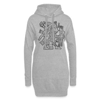 Mixcoatl Aztèque Dieu Nuage Serpent Maya Inka Tolt - Sweat-shirt à capuche long Femme - gris chiné - Devant