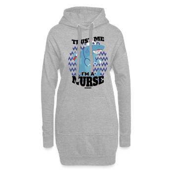 Croyez-moi, je suis une infirmière - Sweat-shirt à capuche long Femme - gris chiné - Devant