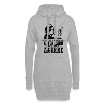 Unterschätze niemals einen alten Mann Zigarre - Hoodie-Kleid - Grau meliert - Vorne