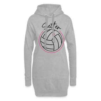 Joueur de volleyball Team Setter - Sweat-shirt à capuche long Femme - gris chiné - Devant