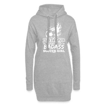 Fussballspielerin Sport Mädchen Frau - Hoodie-Kleid - Grau meliert - Vorne