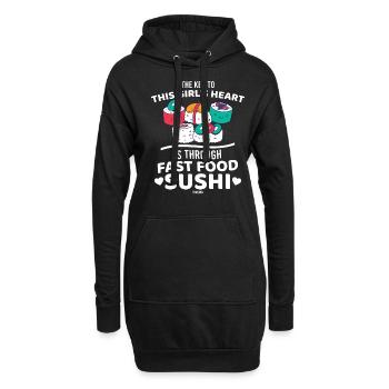 Sushi - Hoodie-Kleid - Schwarz - Vorne