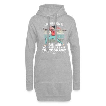Yoga Femme Fitness - Sweat-shirt à capuche long Femme - gris chiné - Devant