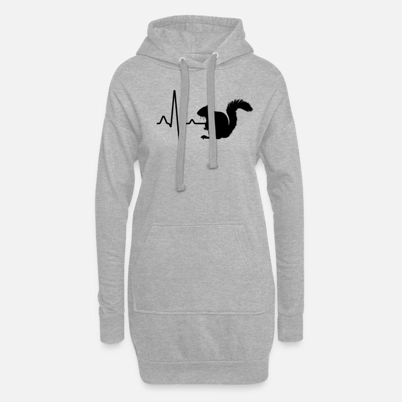 Eichhörnchen Herzschlag - Hoodie-Kleid - Grau meliert