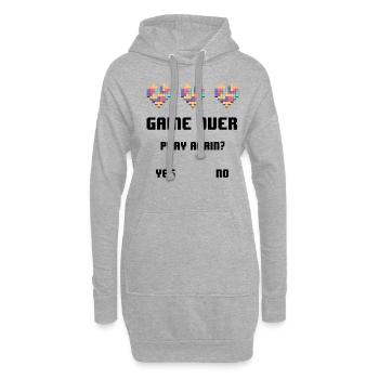 Game Over Play Again Yes No Video Game Player Gami - Hoodie-Kleid - Grau meliert - Vorne