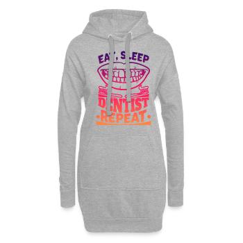 Manger Sommeil Dentiste Répéter Zahnarzt - Sweat-shirt à capuche long Femme - gris chiné - Devant