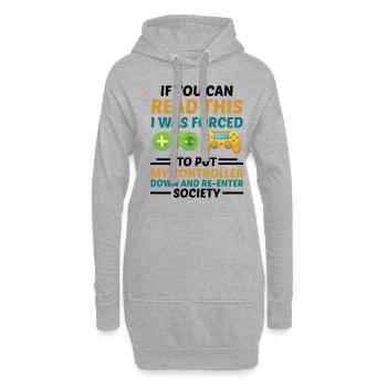 If You Can Read This I Was Forced To Put My Contro - Hoodie-Kleid - Grau meliert - Vorne