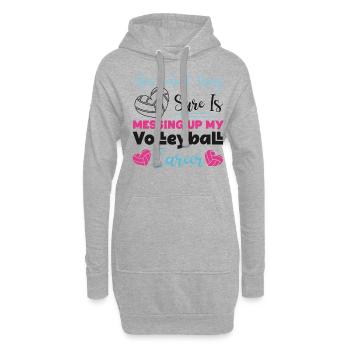 Équipe de volley-ball cette école - Sweat-shirt à capuche long Femme - gris chiné - Devant