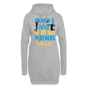 Volleyball Player Team Husband - Hoodie-Kleid - Grau meliert - Vorne