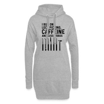 Verrouiller la cueillette du café et la conception des jurons - Sweat-shirt à capuche long Femme - gris chiné - Devant