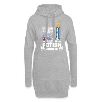 Game Nerd Spielkonsole Gaming zocken Gamepad - Hoodie-Kleid - Grau meliert - Vorne