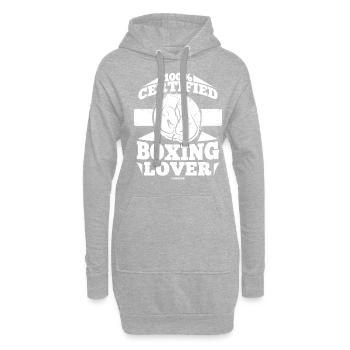 Amateur de boxe 100% certifié - Sweat-shirt à capuche long Femme - gris chiné - Devant