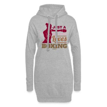 Juste une fille qui aime la boxe - Sweat-shirt à capuche long Femme - gris chiné - Devant