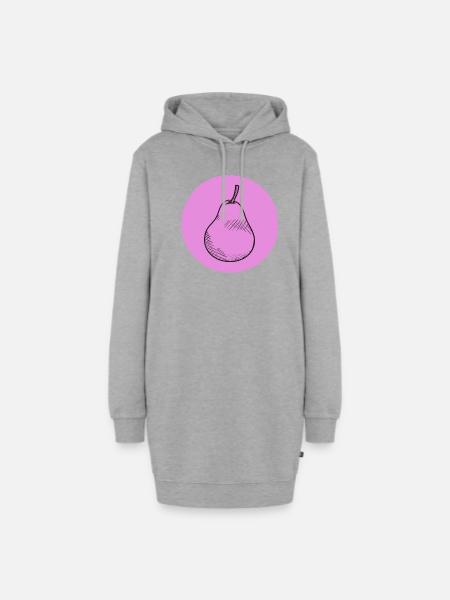 Birne - Hoodie-Kleid - Grau meliert