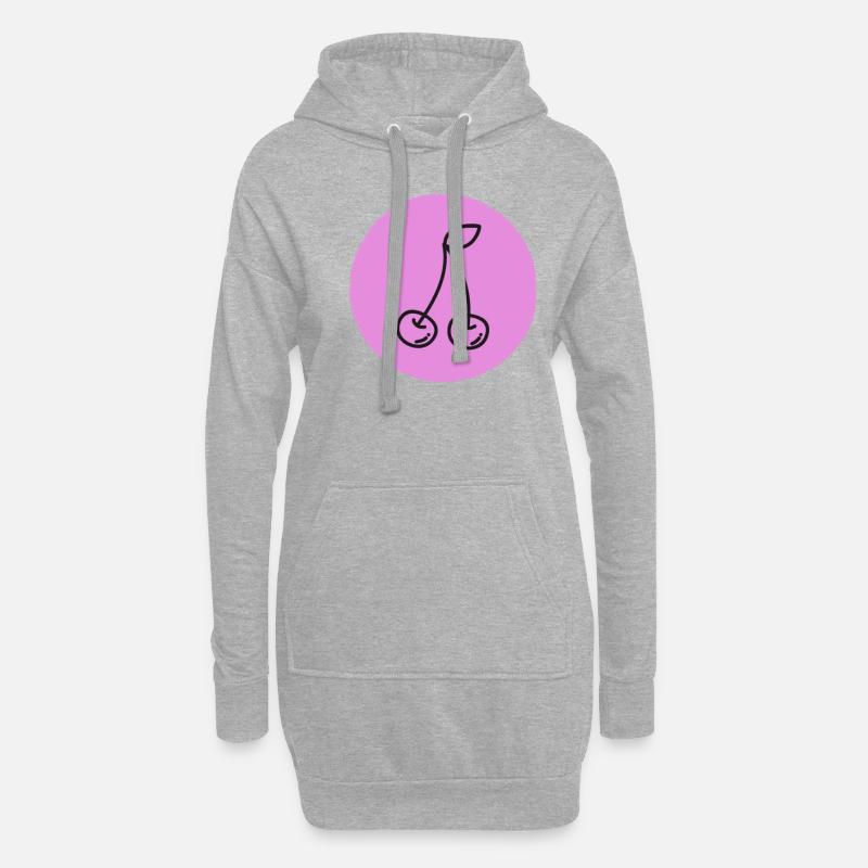 Kirsche - Hoodie-Kleid - Grau meliert