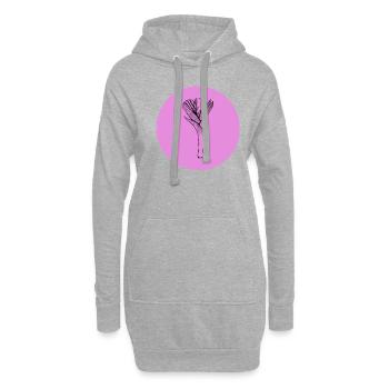 Poireau - Sweat-shirt à capuche long Femme - gris chiné - Devant