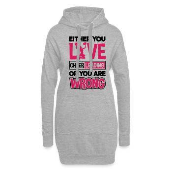 Either You Live Cheer Leading Or You Are Wrong Gym - Hoodie-Kleid - Grau meliert - Vorne