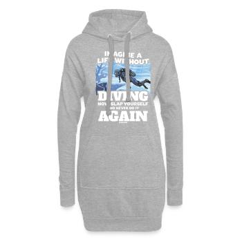 Imagine A Life Without Diving - Hoodie-Kleid - Grau meliert - Vorne