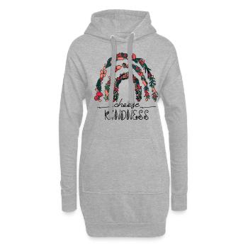 Choisissez la gentillesse Soyez gentil - Sweat-shirt à capuche long Femme - gris chiné - Devant