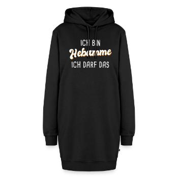 Hebamme - Hoodie-Kleid - Schwarz - Vorne