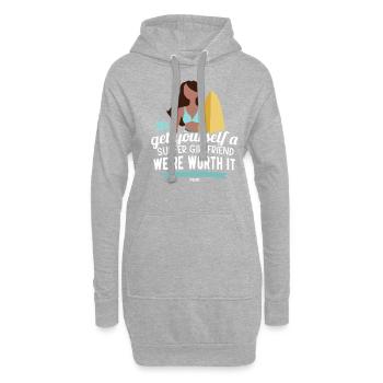 Procurez-vous une petite amie surfeuse - Sweat-shirt à capuche long Femme - gris chiné - Devant