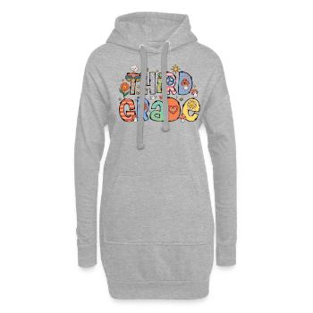 Third Grade First Day of School - Hoodie Dress - heather grey - Front