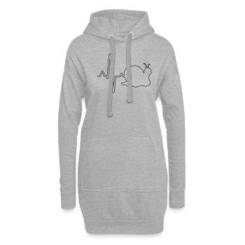 Battement de cœur d’escargot - Sweat-shirt à capuche long Femme - gris chiné - Devant