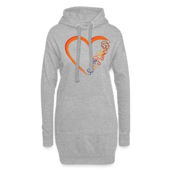 Snake Serpent Heart - Hoodie-Kleid - Grau meliert - Vorne